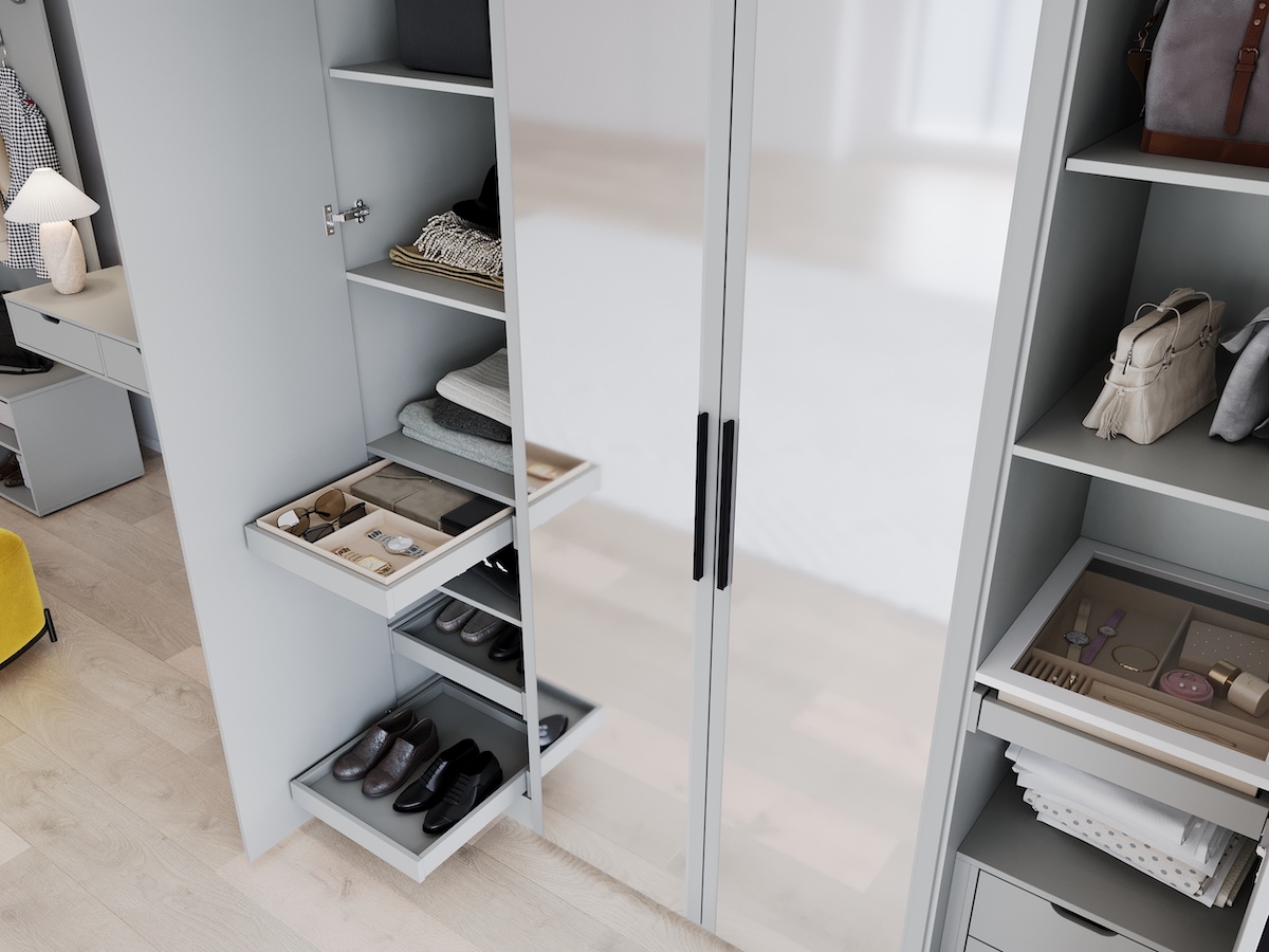 Шкаф распашной Даллас ,двухдверный ,Серый  